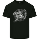 Motorcross Jump Dirt Bike MotoX Motosports Mens Cotton T-Shirt Tee Top Black