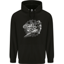 Motorcross Jump Dirt Bike MotoX Motosports Mens Hoodie Black