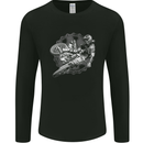 Motorcross Jump Dirt Bike MotoX Motosports Mens Long Sleeve T-Shirt Black