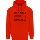 Motorcycle I'm a Biker When My Wife Funny Mens 80% Cotton Hoodie Bright Red