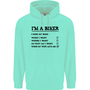 Motorcycle I'm a Biker When My Wife Funny Mens 80% Cotton Hoodie Peppermint