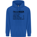 Motorcycle I'm a Biker When My Wife Funny Mens 80% Cotton Hoodie Royal Blue