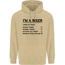 Motorcycle I'm a Biker When My Wife Funny Mens 80% Cotton Hoodie Sand