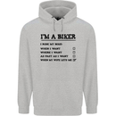 Motorcycle I'm a Biker When My Wife Funny Mens 80% Cotton Hoodie Sports Grey