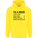 Motorcycle I'm a Biker When My Wife Funny Mens 80% Cotton Hoodie Yellow