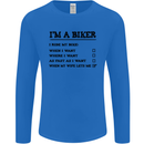 Motorcycle I'm a Biker When My Wife Funny Mens Long Sleeve T-Shirt Royal Blue