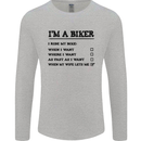 Motorcycle I'm a Biker When My Wife Funny Mens Long Sleeve T-Shirt Sports Grey