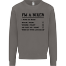Motorcycle I'm a Biker When My Wife Funny Mens Sweatshirt Jumper Charcoal