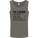 Motorcycle I'm a Biker When My Wife Funny Mens Vest Tank Top Charcoal
