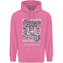 Motorcycle Legend Biker Union Jack British Childrens Kids Hoodie Azalea