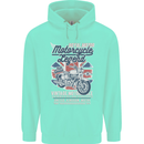 Motorcycle Legend Biker Union Jack British Mens 80% Cotton Hoodie Peppermint