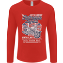 Motorcycle Legend Biker Union Jack British Mens Long Sleeve T-Shirt Red