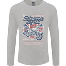 Motorcycle Legend Biker Union Jack British Mens Long Sleeve T-Shirt Sports Grey