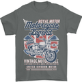 Motorcycle Legend Biker Union Jack British Mens T-Shirt Cotton Gildan Charcoal
