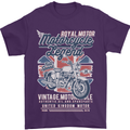 Motorcycle Legend Biker Union Jack British Mens T-Shirt Cotton Gildan Purple