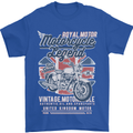 Motorcycle Legend Biker Union Jack British Mens T-Shirt Cotton Gildan Royal Blue
