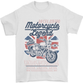 Motorcycle Legend Biker Union Jack British Mens T-Shirt Cotton Gildan White
