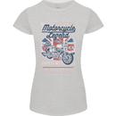Motorcycle Legend Biker Union Jack British Womens Petite Cut T-Shirt Sports Grey