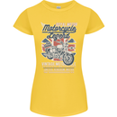 Motorcycle Legend Biker Union Jack British Womens Petite Cut T-Shirt Yellow