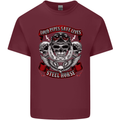 Motorcycle Lound Pipes Saves Lives Biker Mens Cotton T-Shirt Tee Top Maroon