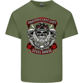 Motorcycle Lound Pipes Saves Lives Biker Mens Cotton T-Shirt Tee Top Military Green
