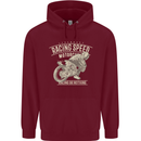 Motorcycle Racing Biker Skull Motorbike Childrens Kids Hoodie Maroon