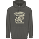 Motorcycle Racing Biker Skull Motorbike Childrens Kids Hoodie Storm Grey