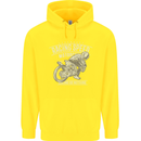 Motorcycle Racing Biker Skull Motorbike Childrens Kids Hoodie Yellow