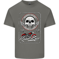 Motorcycle Road Race Biker Motorbike Skull Mens Cotton T-Shirt Tee Top Charcoal