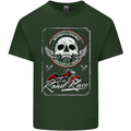 Motorcycle Road Race Biker Motorbike Skull Mens Cotton T-Shirt Tee Top Forest Green