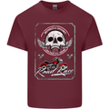 Motorcycle Road Race Biker Motorbike Skull Mens Cotton T-Shirt Tee Top Maroon