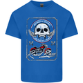 Motorcycle Road Race Biker Motorbike Skull Mens Cotton T-Shirt Tee Top Royal Blue