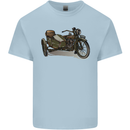 Motorcycle and Sidecar Biker Motorbike Mens Cotton T-Shirt Tee Top Light Blue