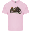 Motorcycle and Sidecar Biker Motorbike Mens Cotton T-Shirt Tee Top Light Pink