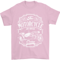 Motorcycle and Sidecar Biker Motorbike Mens T-Shirt Cotton Gildan Light Pink