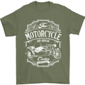 Motorcycle and Sidecar Biker Motorbike Mens T-Shirt Cotton Gildan Military Green