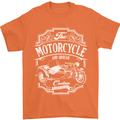 Motorcycle and Sidecar Biker Motorbike Mens T-Shirt Cotton Gildan Orange