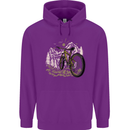 Mountain Bike Bicycle Cycling Cyclist MTB Mens 80% Cotton Hoodie Purple