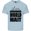 Mountain World Wait Hiking Trekking Walking Mens Cotton T-Shirt Tee Top Light Blue