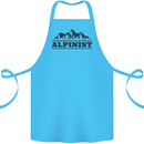 Mountains Alpinist Hiking Climbing Climber Cotton Apron 100% Organic Turquoise