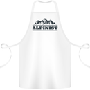 Mountains Alpinist Hiking Climbing Climber Cotton Apron 100% Organic White