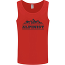 Mountains Alpinist Hiking Climbing Climber Mens Vest Tank Top Red