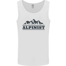 Mountains Alpinist Hiking Climbing Climber Mens Vest Tank Top White