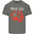 Muay Thai Boxing Gloves MMA Mens Cotton T-Shirt Tee Top Charcoal