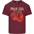 Muay Thai Boxing Gloves MMA Mens Cotton T-Shirt Tee Top Maroon