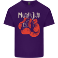 Muay Thai Boxing Gloves MMA Mens Cotton T-Shirt Tee Top Purple