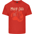 Muay Thai Boxing Gloves MMA Mens Cotton T-Shirt Tee Top Red
