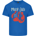 Muay Thai Boxing Gloves MMA Mens Cotton T-Shirt Tee Top Royal Blue