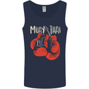 Muay Thai Boxing Gloves MMA Mens Vest Tank Top Navy Blue