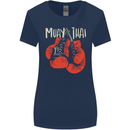 Muay Thai Boxing Gloves MMA Womens Wider Cut T-Shirt Navy Blue